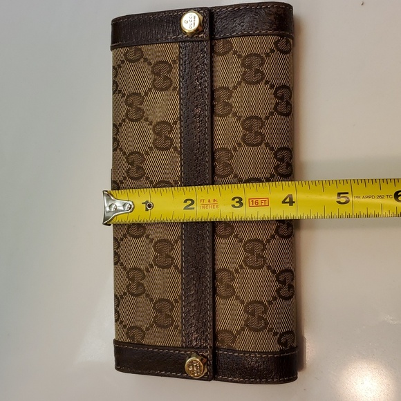 Gucci Crystal GG Monogram Canvas and Leather Continental Wallet Unisex - Picture 9 of 12